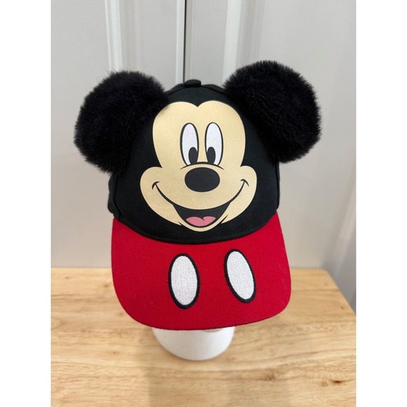 Disney Other - Disney Mickey Mouse Kids Hat Soft Fuzzy Ears Baseball Cap